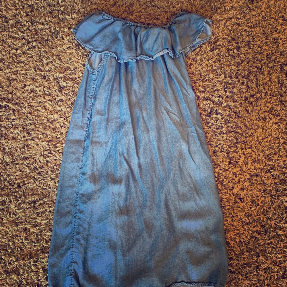 JOE FRESH ,JEAN, OFF THE SHOULDER DRESS